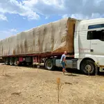 Paja de cereal enviada por la Consejería de Agricultura a las zonas afectadas por el incendio de Navalacruz (Ávila)