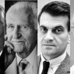 De izquierda a derecha: Bradford Hill, Richard Doll, Ernest Wynder y.Evart Graham
