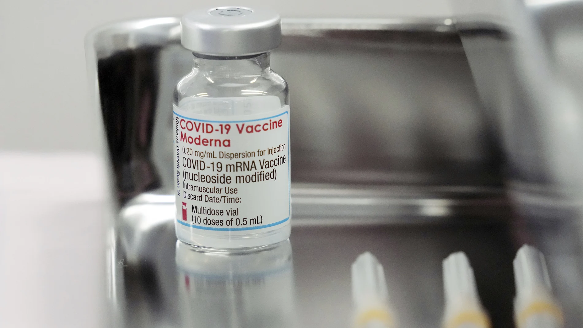 VIal de la vacuna de Moderna contra la Covid-19