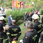 El presidente de la Generalitat, Ximo Puig, esta mañana durante su visita al lugar del sucesos