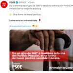 Tuit eliminado por el PSOE en redes, tras meter la pata