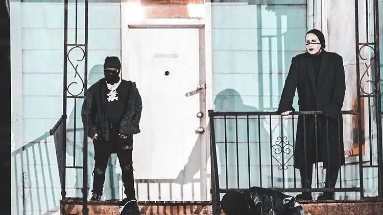 Kanye West, junto a Marilyn Manson, en la presentación de &quot;Donda&quot;