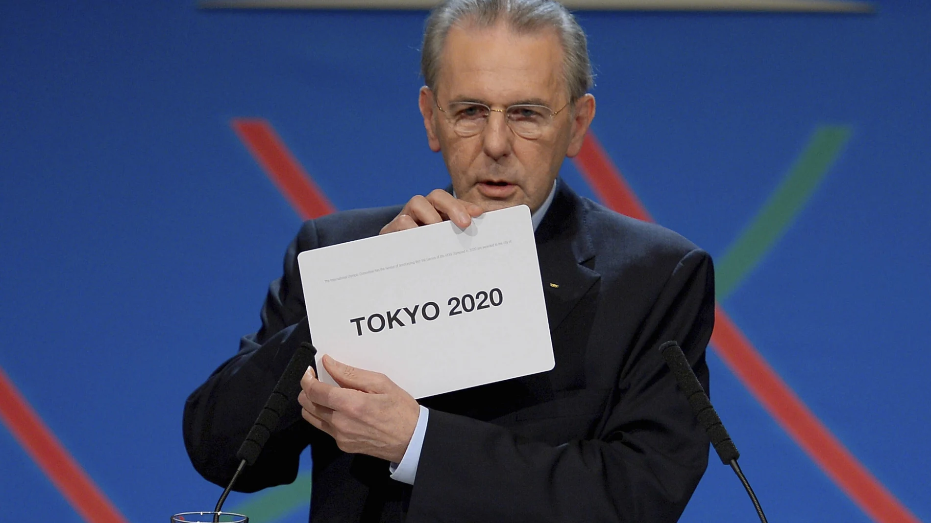 Jacques Rogge, presidente del COI, en el momento de la elección de Tokio como sede de los Juegos Olímpicos de 2020