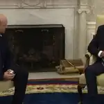 Captura de Joe Biden durante su reunión con el primer ministro israelí, Naftali Bennett, en la Casa Blanca