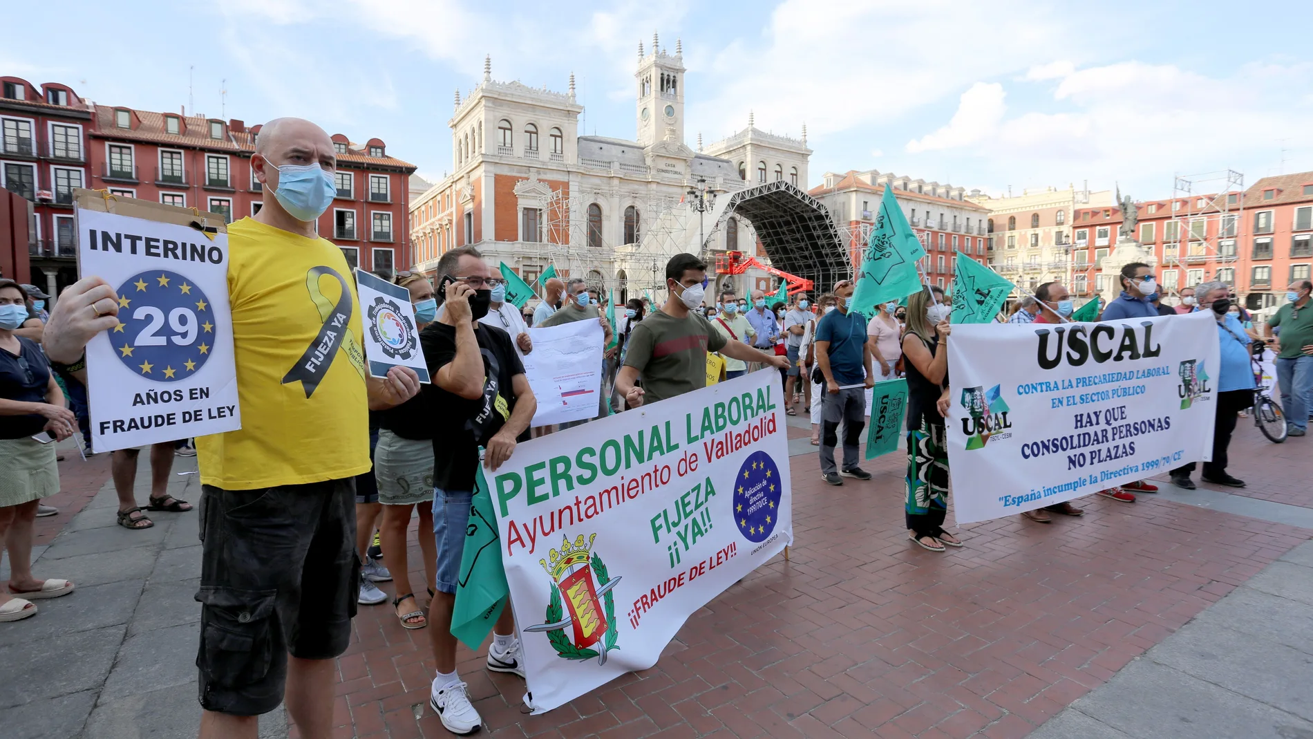 La Unión Sindical de Castilla y León (Uscal) expone los motivos de la manifestación de empleados públicos temporales