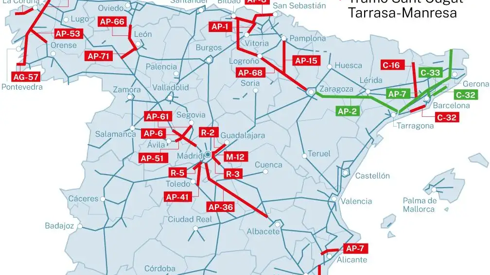 No, en Europa los peajes no son mayoritarios en las autovías