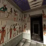 La capilla de Adijalamani, centro arquitectónico de este santuario egipcio, con los colores originales