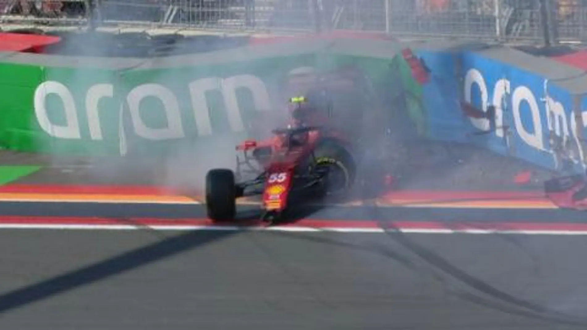 Accidente de Carlos Sainz en la curva 3