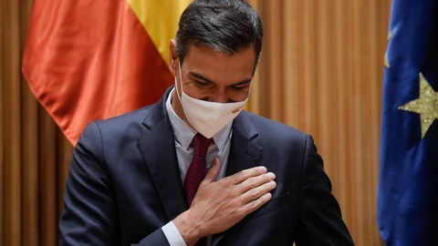 El secretario general del PSOE y presidente del Gobierno, Pedro Sánchez, ayer en el Congreso de los Diputados