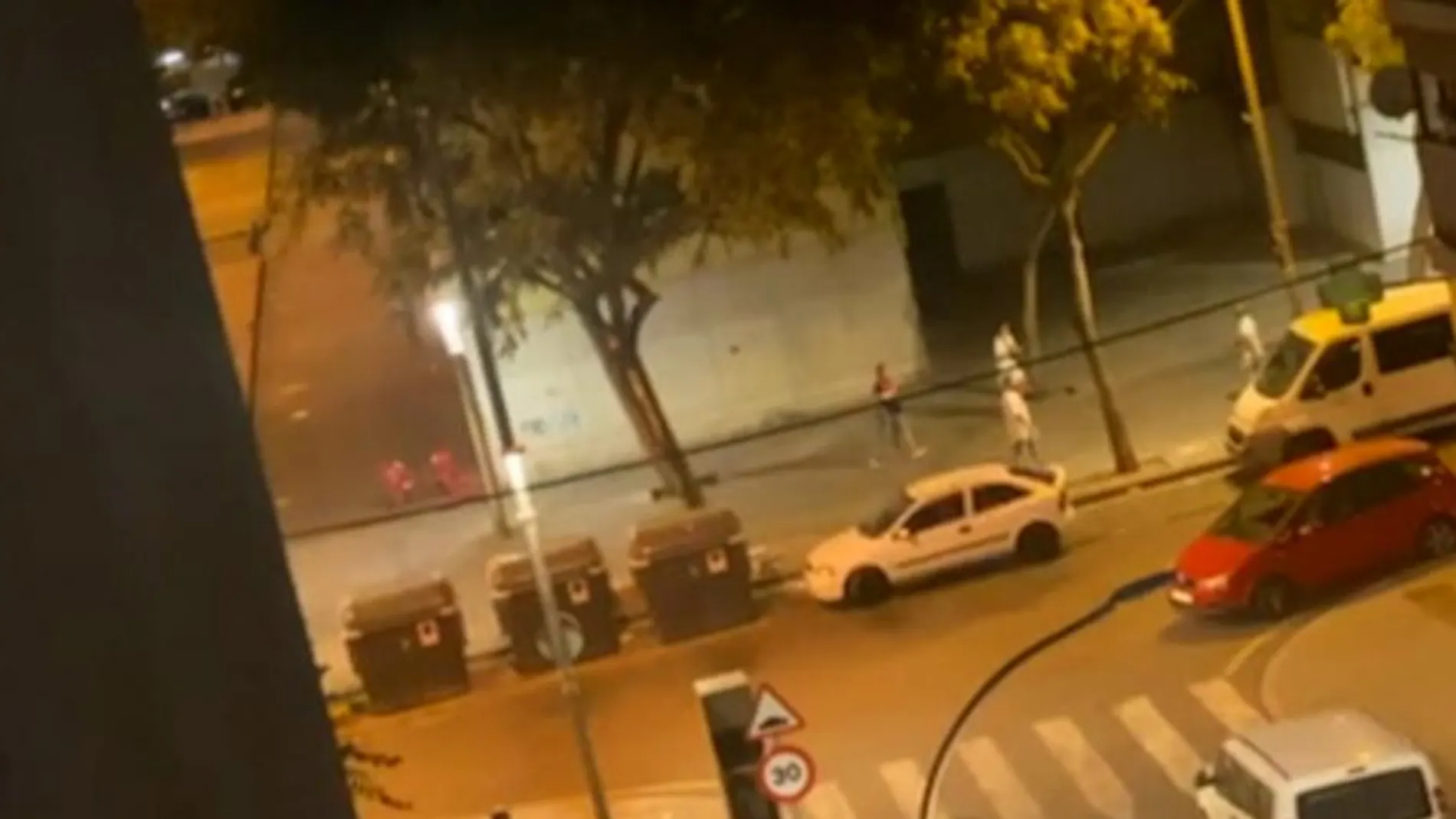Imagen del tiroteo nocturno en La Mina