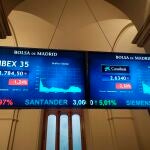 Vista de la pantalla con el Ibex 35 este miércoles, 8 de septiembre