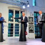 Los tres principales líderes políticos noruegos durante un debate electoral el pasado 9 de septiembre