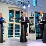 Los tres principales líderes políticos noruegos durante un debate electoral el pasado 9 de septiembre