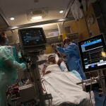 Paciente Covid en la UCI del Hospital Vall d´Hebron