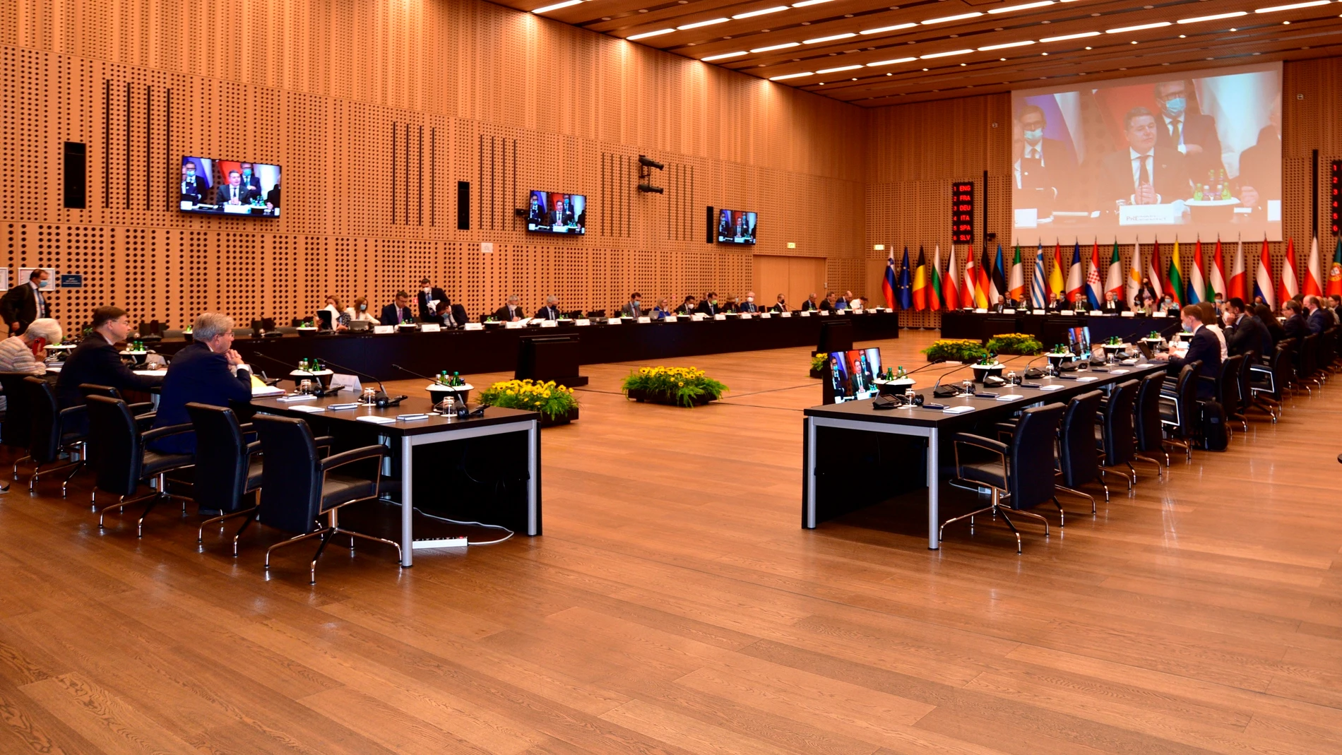 Los ministros de Economía y Finanzas de la UE, en Kranju, Eslovenia