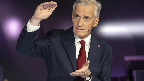 El líder socialdemócrata noruego, Jonas Gahr Store, durante una debate electoral