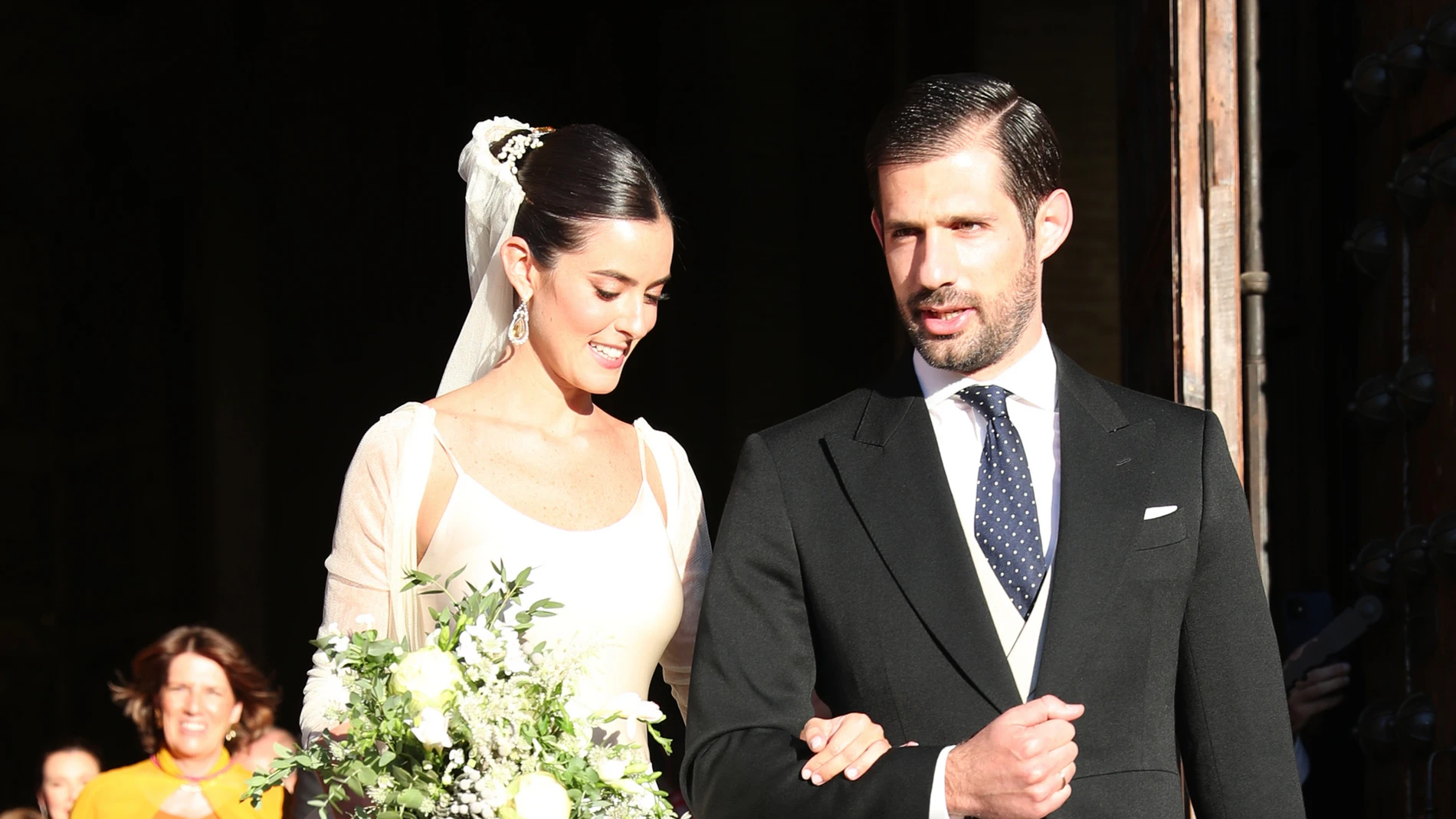 Jaime Palazuelo y Micaella Rubini el día de su boda