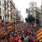 Imagen de una manifestación independentista en Barcelona