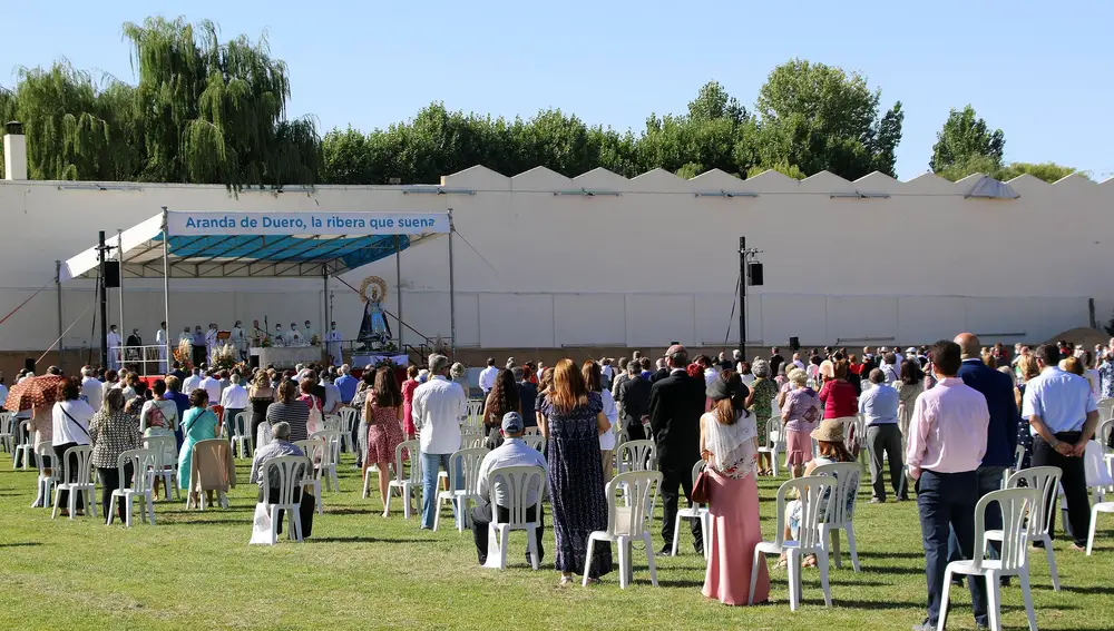 Misa en honor a la Virgen de las Viñas, patrona de la localidad burgalesa de Aranda de Duero