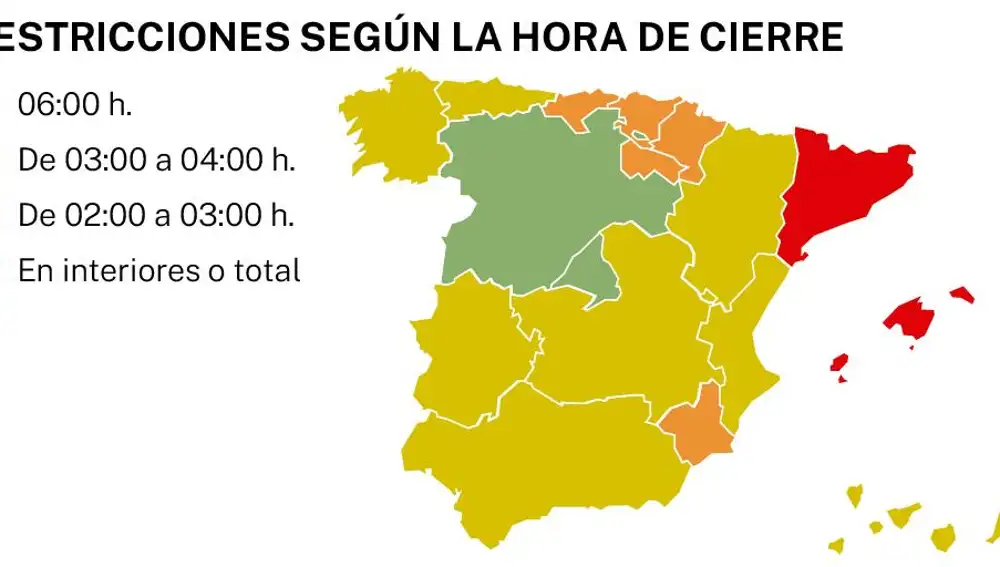 Restricciones en la cc aa por hora de cierre