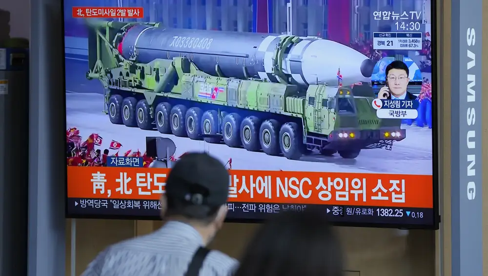 Una imagen de un misil norcoreano
