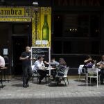 Terraza en un restaurante del centro de Madrid