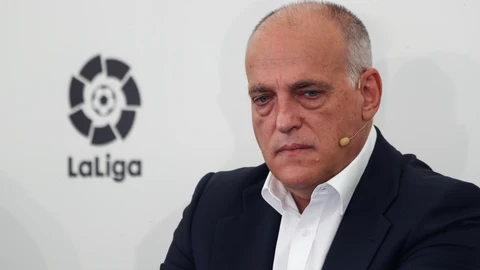Javier Tebas, durante la presentación del acuerdo entre LaLiga y Burger King