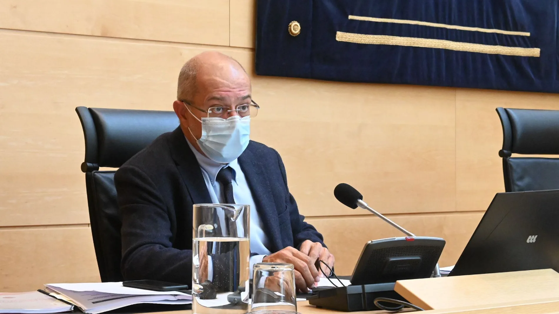 El vicepresidente Francisco Igea, durante su comparecencia en las Cortes para dar cuenta de su gestión al frente de la Consejería de Transparencia, Ordenación del Territorio y Acción Exterior