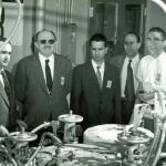 De izquierda a derecha: Francisco Oltra, José María Otero, Guillermo Velarde, Javier Goicolea, Paul Barbour y Robert Loftness (1958)