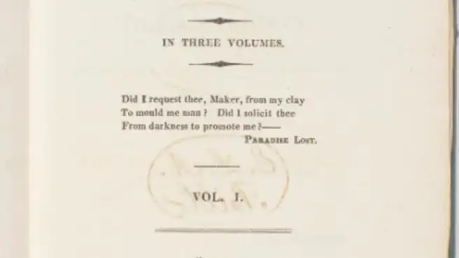 Primera página de la edición subastada de &quot;Frankenstein&quot;, de Mary Shelley