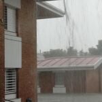 Las intensas lluvias han desbordado las calles de varios municipios costeros de Huelva. En la imagen, el aspecto que presentaba este jueves Cartaya