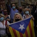 Protesta independentista el día de la detención de Carles Puigdemont en Cerdeña