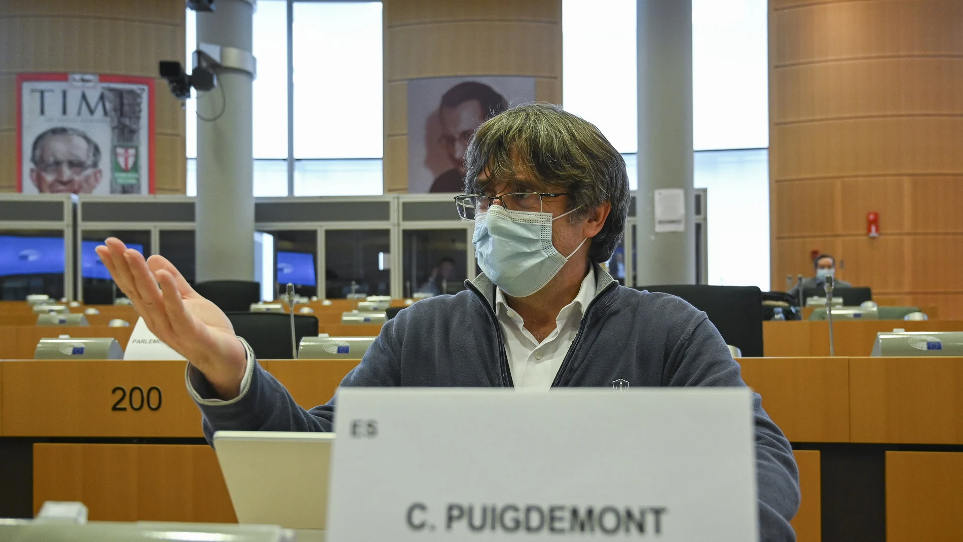 Carles Puigdemont, en el Parlamento Europeo el miércoles