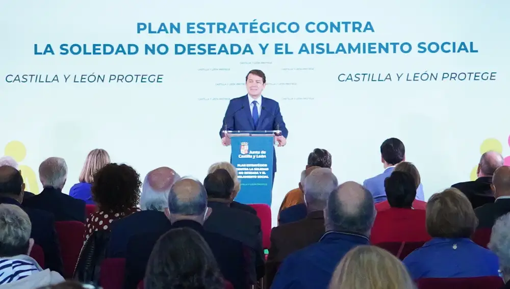 El presidente de la Junta de Castilla y León, Alfonso Fernández Mañueco, presenta el ''Plan Estratégico de Castilla y León contra la soledad no deseada y el aislamiento social 2022-2025''