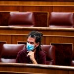 El diputado de Podemos Alberto Rodríguez durante el pleno del Congreso celebrado este martes