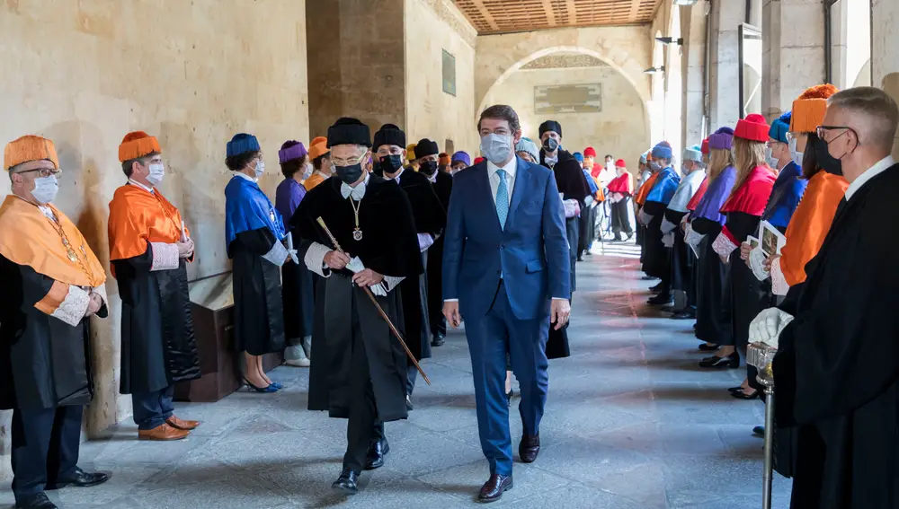 El presidente de la Junta de Castilla y León, Alfonso Fernández Mañueco, inaugura el Curso Académico 2021-2022 de las Universidades de Castilla y León