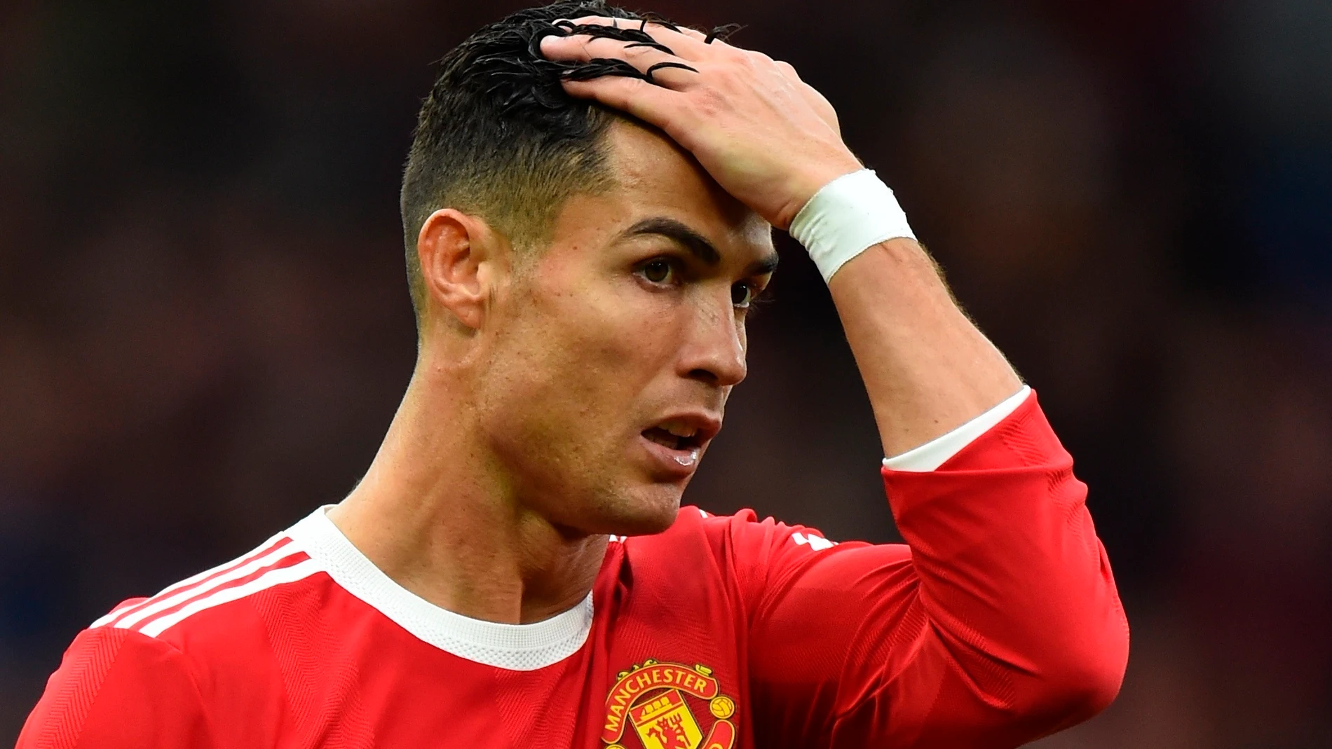 Cristiano Ronaldo, en un partido con el Manchester United.