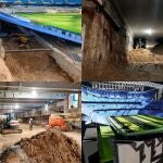 La impresionante "cueva" que alojará el césped retráctil del Nuevo Bernabéu