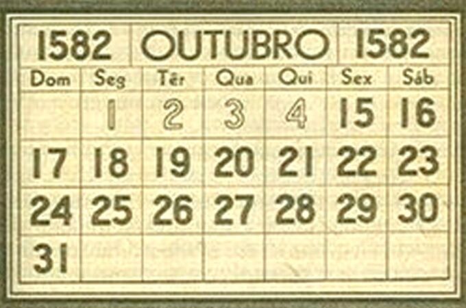 Para cuadrar el cambio del calendario juliano al gregoriano, en 1582 se pasó del 4 al 15 de octubre en una noche