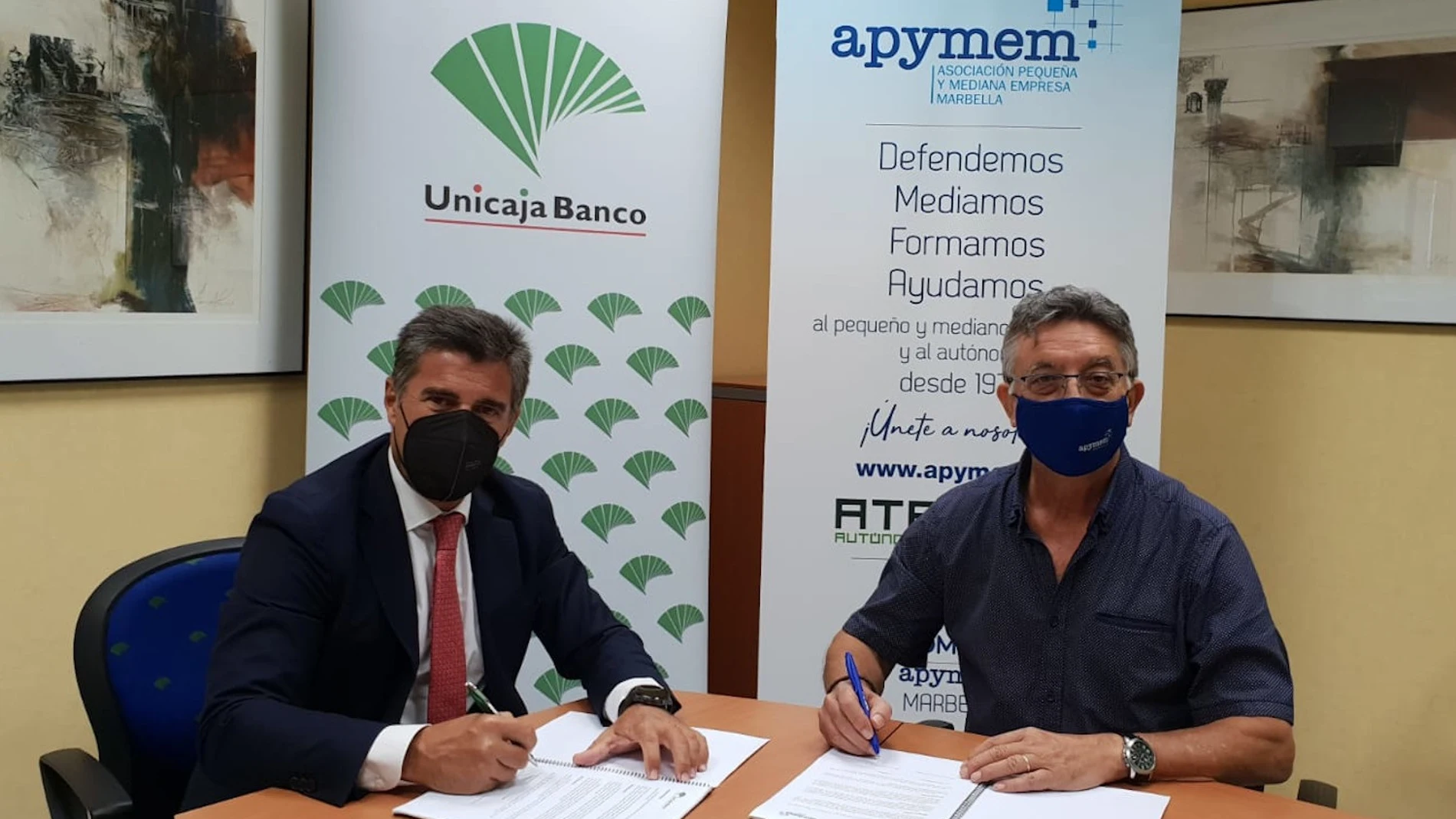 Unicaja Banco vuelve a apoyar a los más de 180 empresarios y pymes de Apymem de Marbella