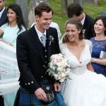 Andy Murray y su mujer, Kim Sears, el día de su boda.