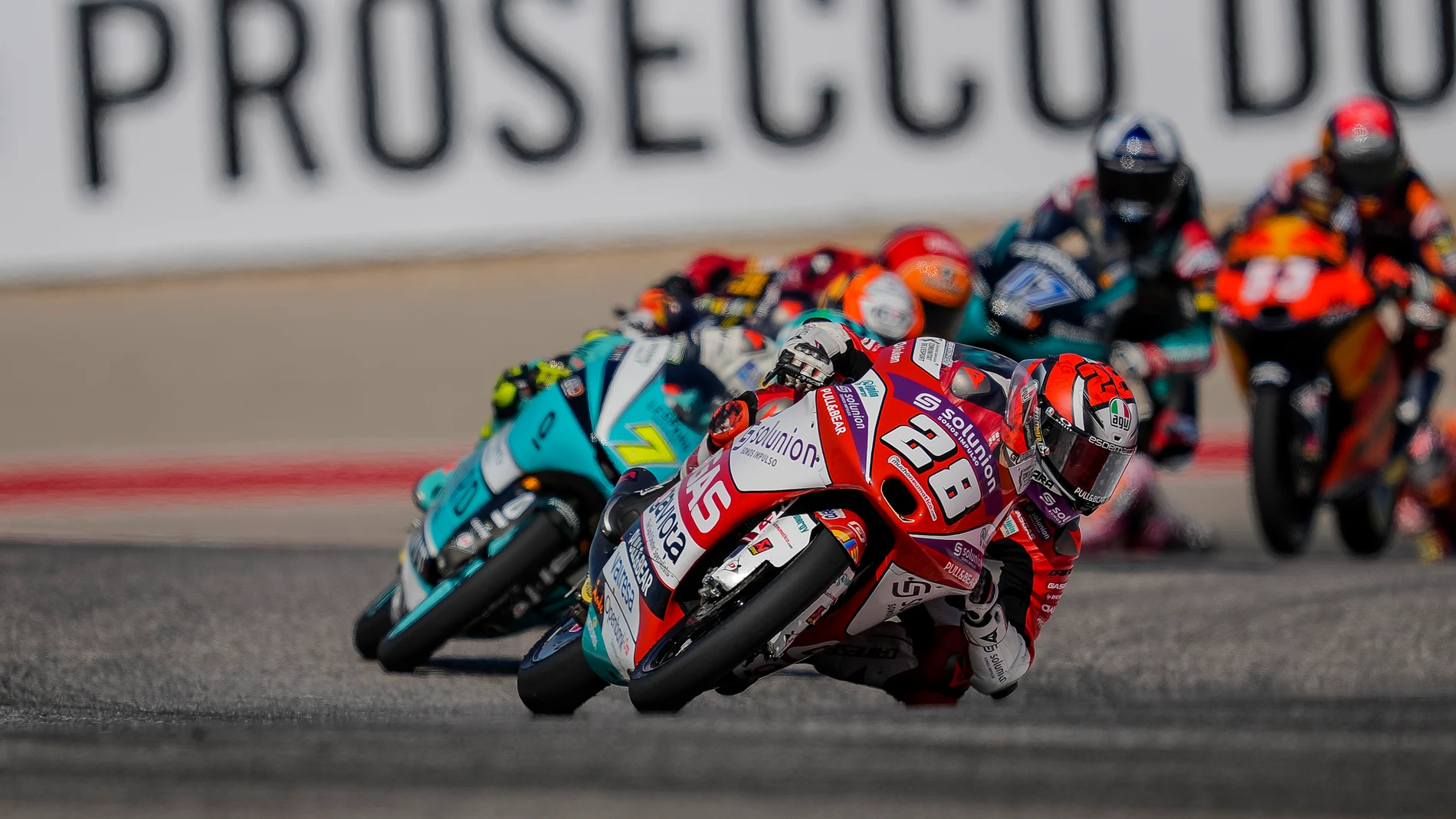 Un momento de la carrera de Moto3 del último Gran Premio de las Américas