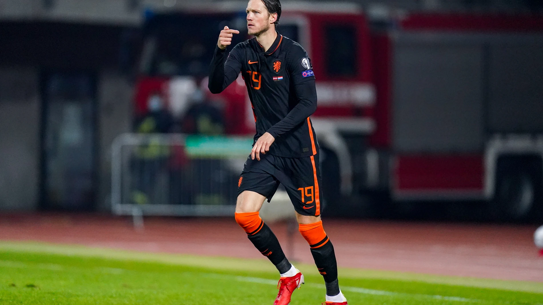 Wout Weghorst, en un partido con la selección de Países Bajos.