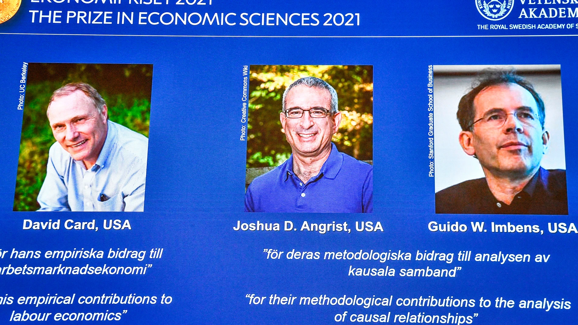 David Card, Joshua D. Angrist y Guido W. Imbens, galardonados con el Nobel de Economía
