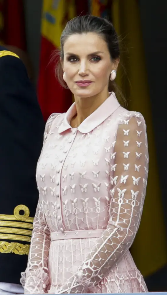 Imagen de archivo de la Reina Letizia en el Día de la Hispanidad en 2019.