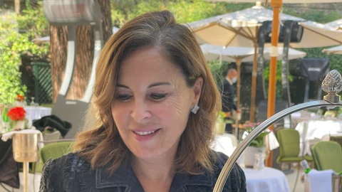 Pilar Coin en un almuerzo de trabajo en Roma