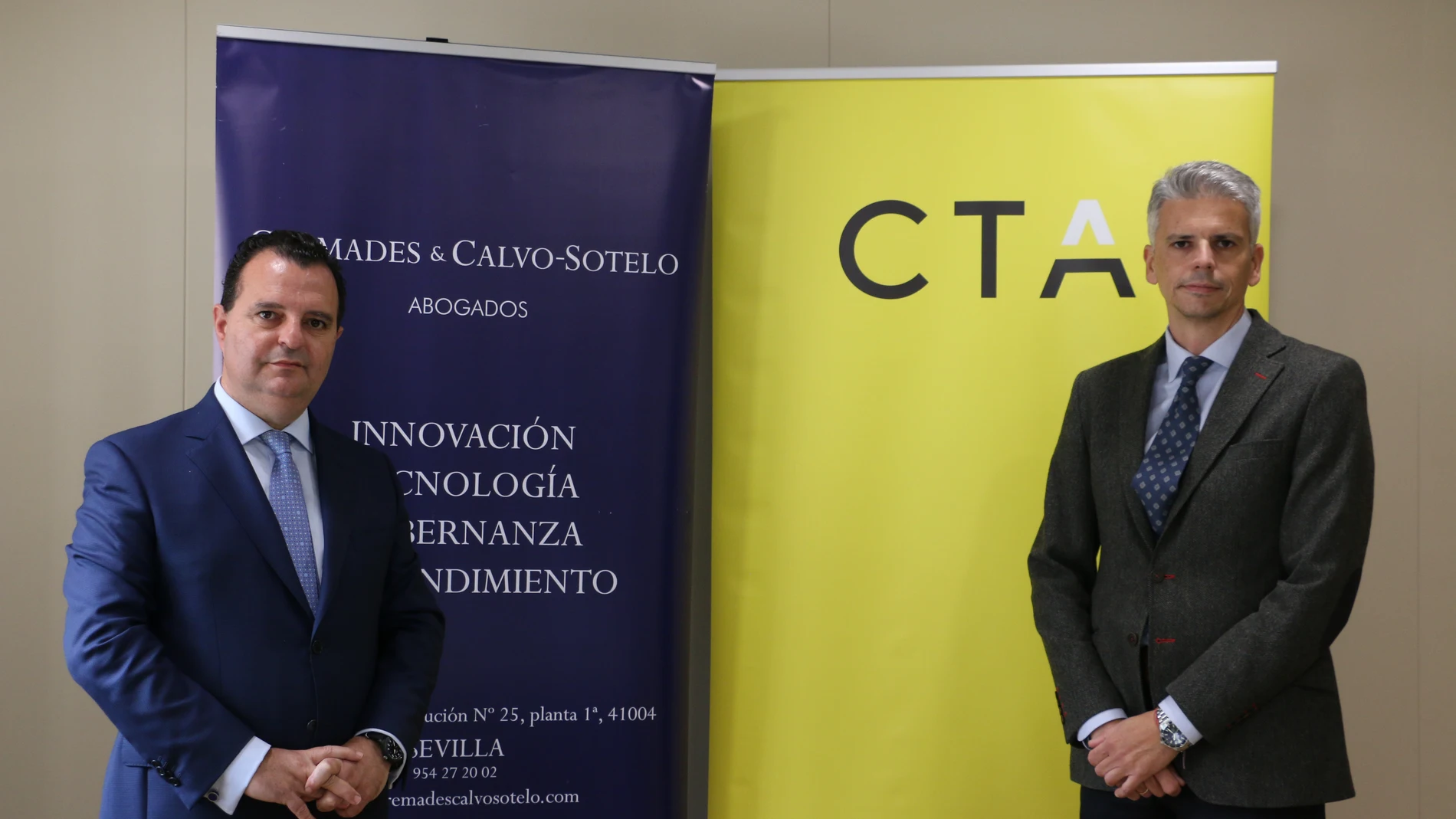 El socio director de Cremades & Calvo-Sotelo, Francisco José Fernández, y el director de Desarrollo de Negocio de CTA, David Páez