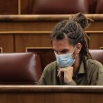 El ex secretario de Organización y diputado de Unidas Podemos Alberto Rodríguez en una sesión plenaria en el Congreso de los Diputados, a 14 de octubre de 2021