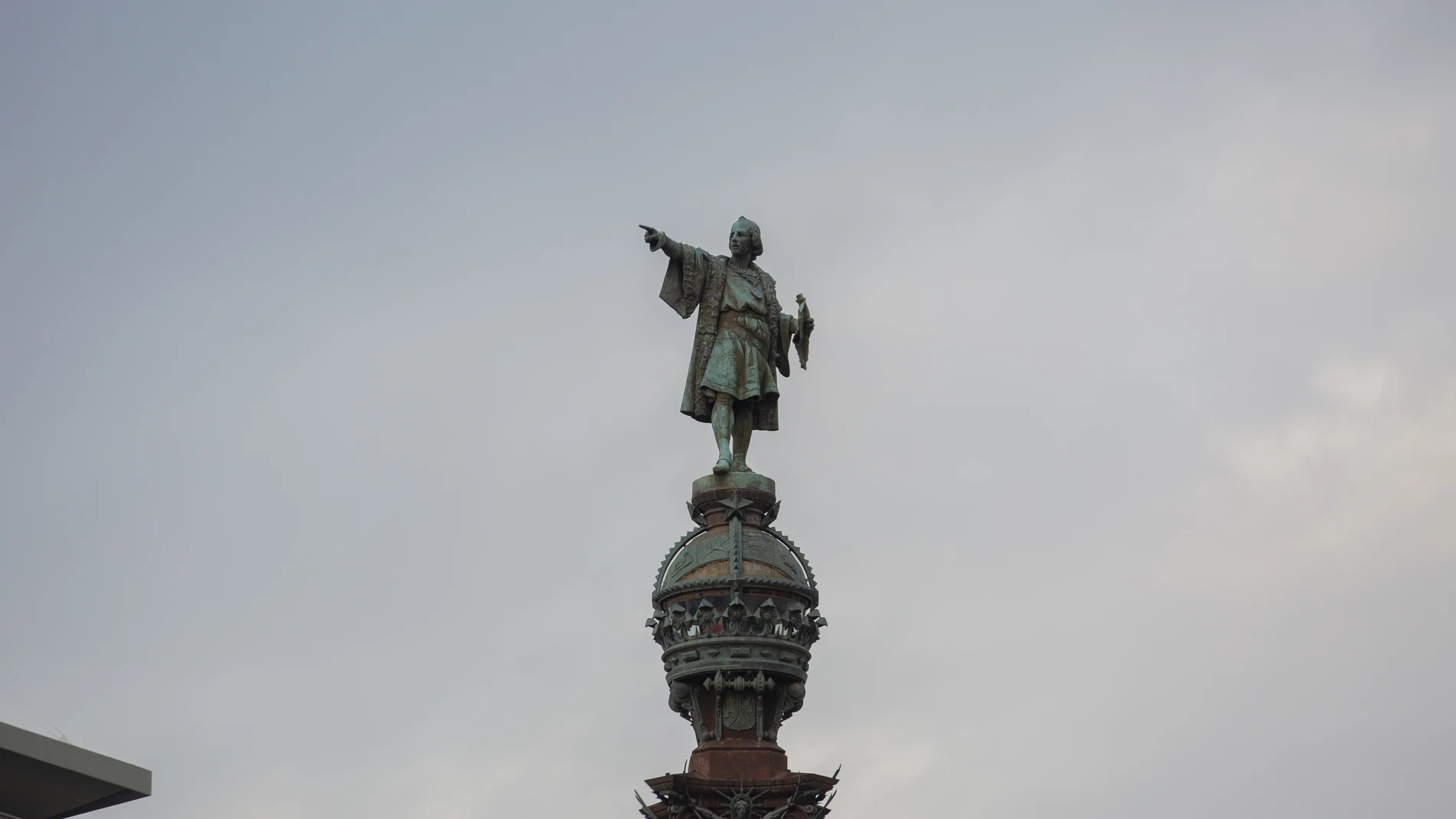 El Monumento a Colón, en Barcelona, Cataluña
