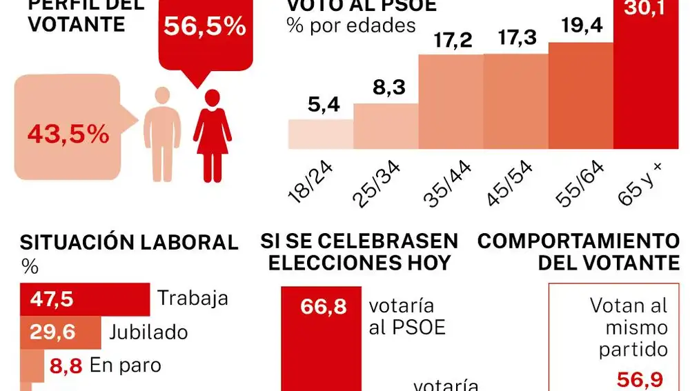 Perfil del votante del PSOE